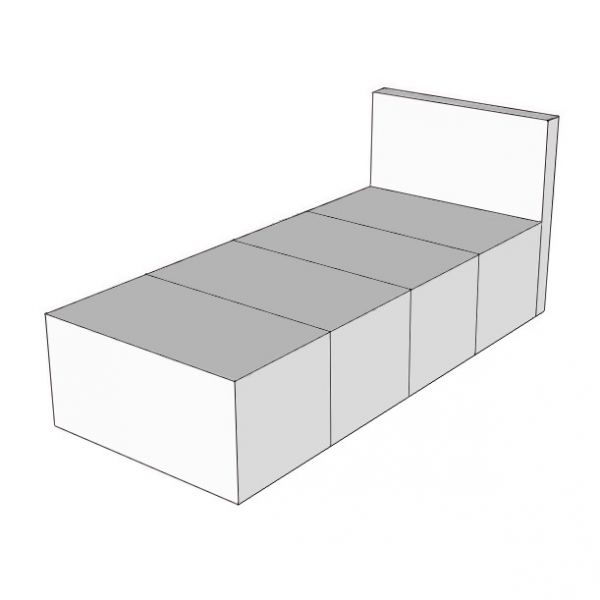 CUBIQZ CARDBOARD SINGLE BED WITH HEADBOARD