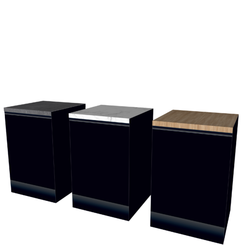 LOWER CABINET 60 CM BLACK | interchangeable worktop | double-sided fronts, wood back