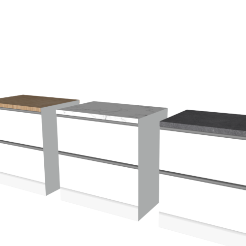 LOWER CABINET 90 CM WHITE | interchangeable worktop | double-sided fronts, grey back