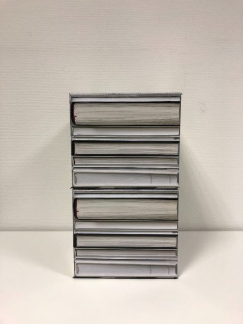 Cardboard book box. TWO Bookboxes large stacked. Price is for ONE bookbox