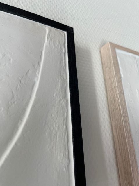 Black and Wood frame of Printed Wall Art reliëf Painting - Wall Panel 3D-effect - textured Wall Panel - Cubiqz