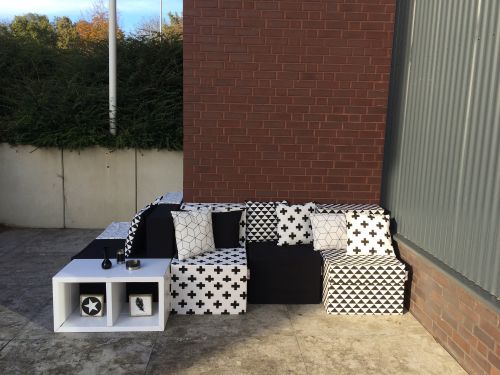 CUBIQZ LUUCK SHELVING UNIT WITH 2 COMPARTMENTS from cardboard. (price is excluding accessories)